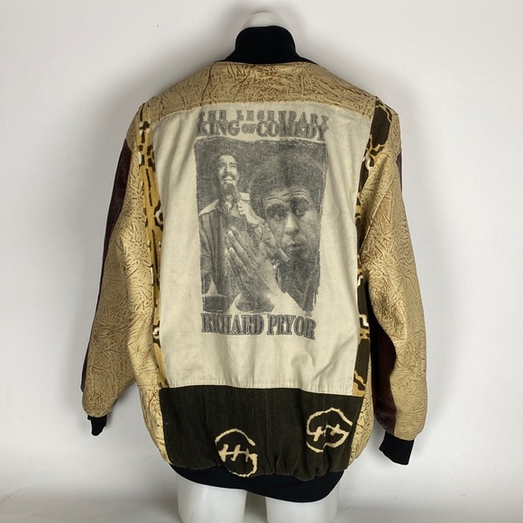 Rare VTG Richard Pryor The Legendary King Of Comedy Leather/ Canvas Jacket XXL